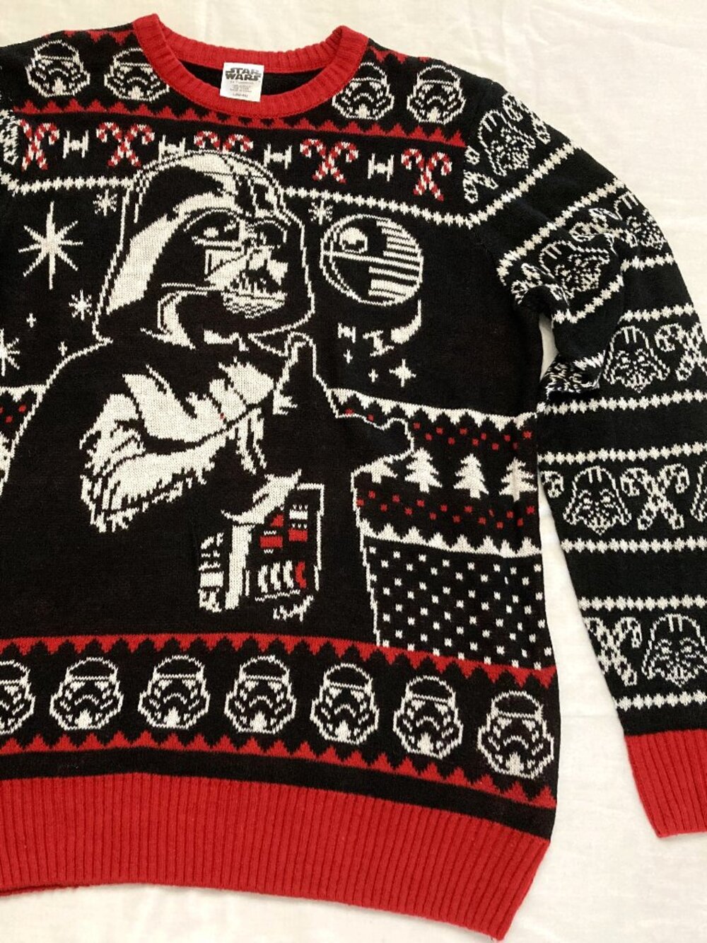 Star Wars Darth Vader Ugly Christmas Sweater Red/Black Size Large-Death Star